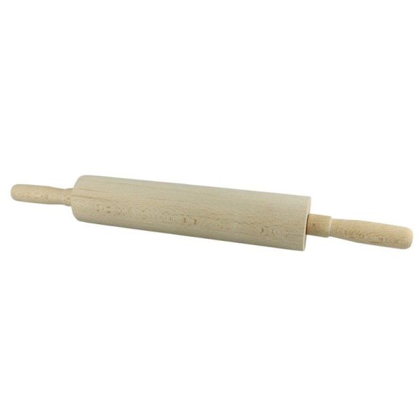 Скалка профессиональная 50*6см бук с крутящейся ручкой (24)