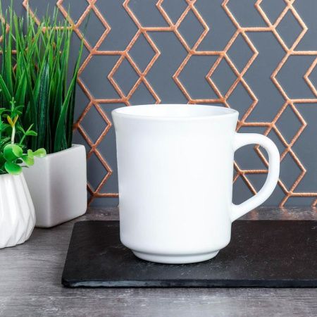 Кружка 300мл стеклокерамика белая гладкая CB300/6 (48)