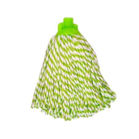 Насадка для швабры веревочная микрофибра бело-зеленая 150/2 (50)