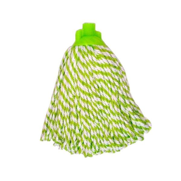 Насадка для швабры веревочная микрофибра бело-зеленая 150/2 (50)