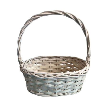 Корзина плетеная 31*23*H11/33 ива белый (40)