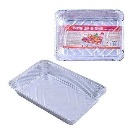 Форма для выпечки одноразовая алюминий набор 3шт 21*16*3,5см 1,04л (6/72)