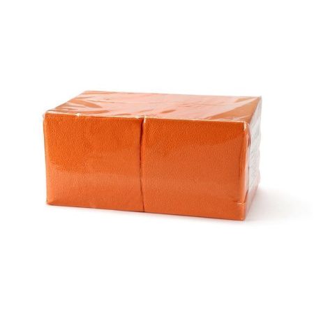 Салфетки бумажные набор 400шт однослойные 24*24см LISTA оранжевые (9)