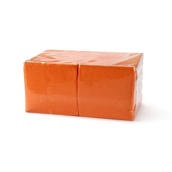 Салфетки бумажные набор 400шт однослойные 24*24см LISTA оранжевые (9)