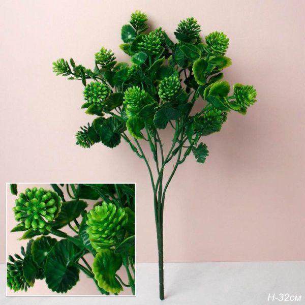 Декор Ветка зелени 32см пластик N-260 (2/150/600)