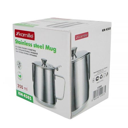 Молочник с крышкой 350мл нерж.сталь (120)