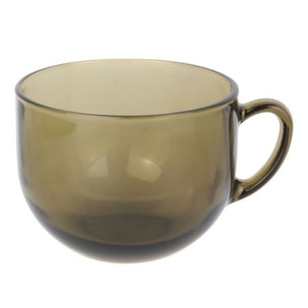 Бульонница 670мл стекло дымка GIGANTESCA с ручкой (27)