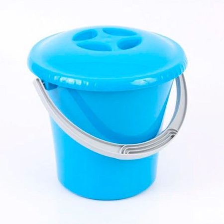 Ведро 14л пластик ЛИБЕРТИ голубое мерное с крышкой  С605КГОЛ (11)
