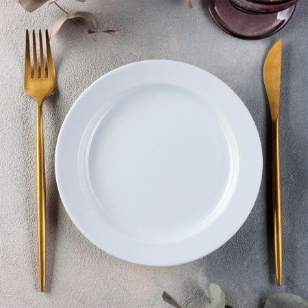 Тарелка мелкая 17,5см фарфор БЕЛЬЕ плоская круглая (8/80)