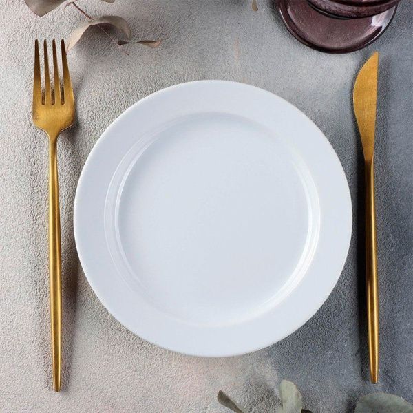 Тарелка мелкая 17,5см фарфор БЕЛЬЕ плоская круглая (8/80)