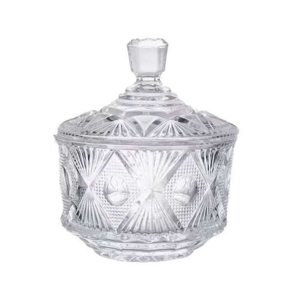Сахарница 13*16см стекло с крышкой (24)
