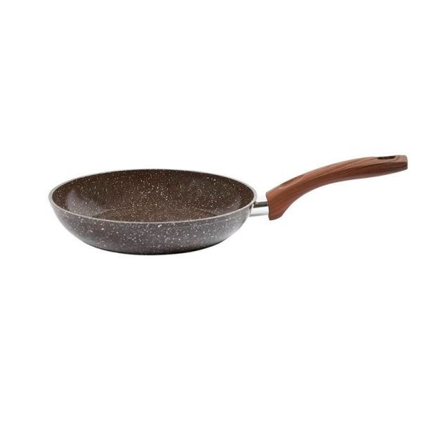 Сковорода 20см алюминий АП гранитное литая без крышки коричневая индукция (12)