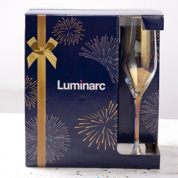 Бокалы для шампанского набор 6шт 160мл стекло ЗОЛОТИСТЫЙ ХАМЕЛЕОН (4)