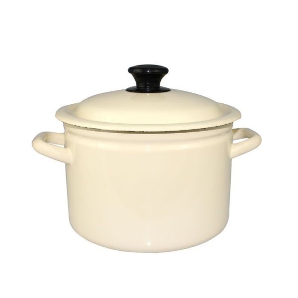 Кастрюля 4л эмаль слон.кость цилиндрическая борт. 41704-142-У (4)