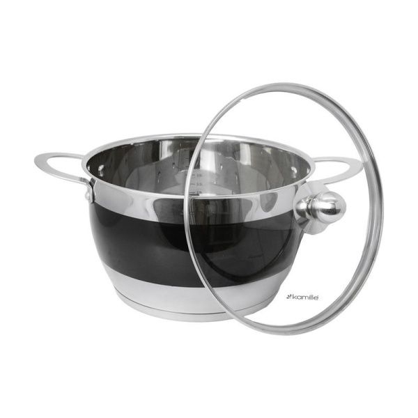 Набор кастрюль 4шт 2/2,7/3,6/5,9л нерж.сталь стекл.крышки арт.5765 (4)