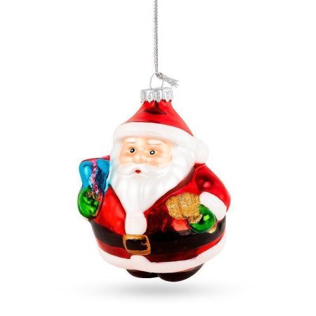Игрушка новогодняя на елку ДЕД МОРОЗ 8*7*6,3см стекло (96) JC-17175