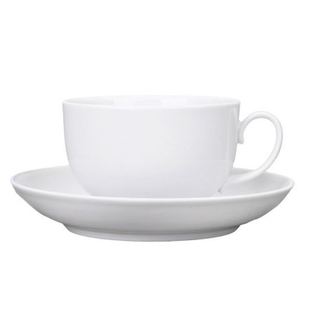 Чайный набор 2пр фарфор на 1 персону 210мл белый Янтарь (12)