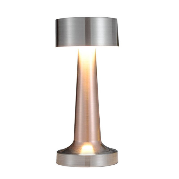 Лампа настольная 21*9см 800mA 6-7 часов, usb, кнопка, 2 режима свечения, хром (30) JC-16980