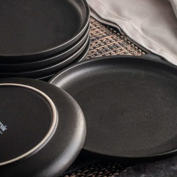 Тарелка мелкая 21см фарфор ROCK BLACK десертная DM8022 (6)