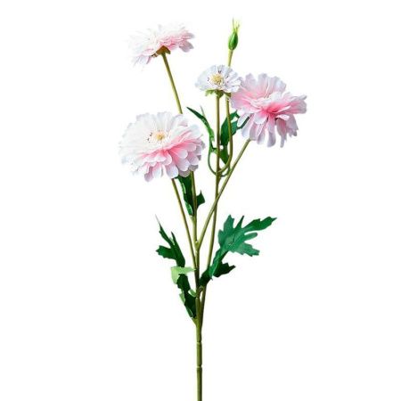 Цветы искусственные Цинния светло-розовая 54см