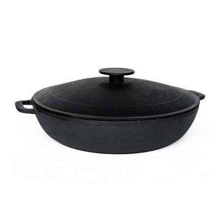 Жаровня 7,5л чугун с крышкой 36см с 2-мя ручками (2)