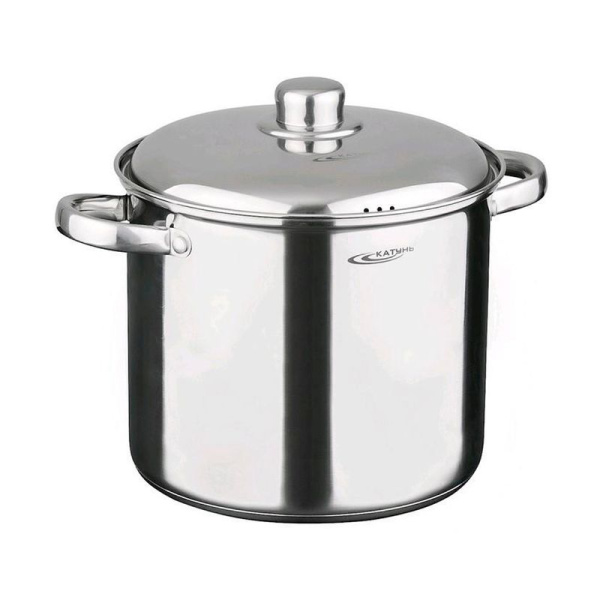 Кастрюля 15л нерж.сталь ГРЕТТА мет.крышка d30м толщина стенок 0,6мм индукция KT04-D-150 (2)