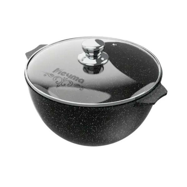 Казан для плова 5л алюминий АП ГРАНИТ BLACK (4)