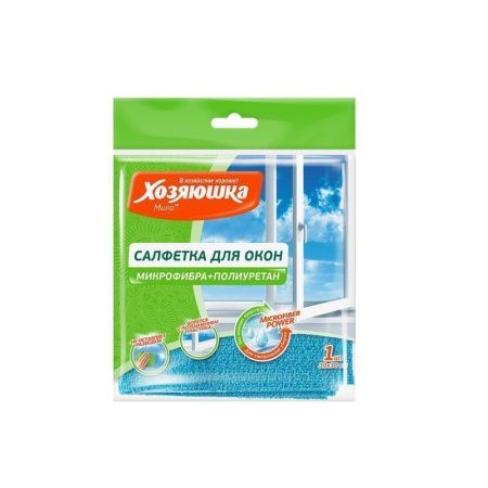 Салфетка 30*30см микрофибра  ХОЗЯЮШКА Мила для пластиковых окон (45)