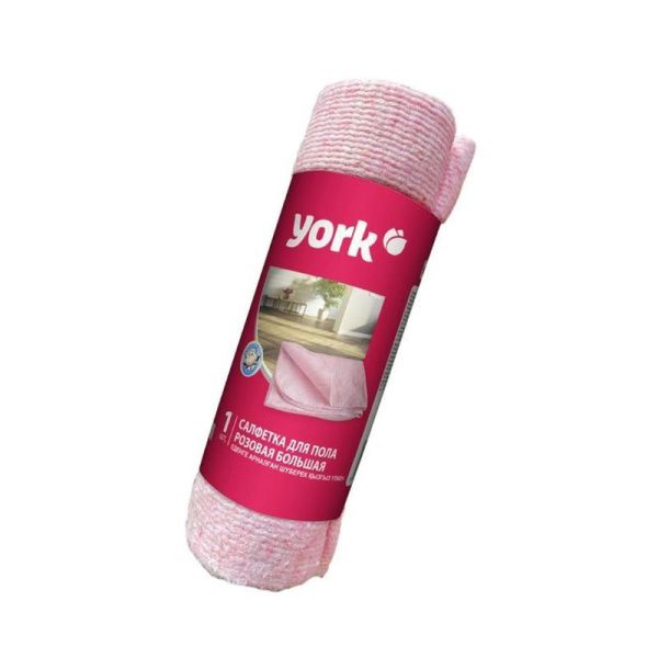 Салфетка для пола 60*75см хлопок розовая в рулоне YORK 220г/м2 (30)