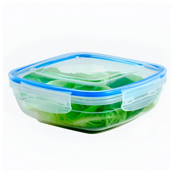 Контейнер пищевой 350мл 120*120*47мм пластик квадратный герметичный (72)