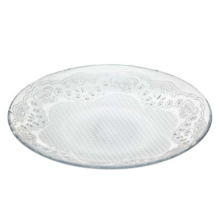 Тарелка мелкая 16см стекло ЛЕЙСИ десертная (12)