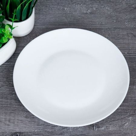 Тарелка мелкая 19см стеклокерамика Дэй белая десертная FLYGP75 (48)