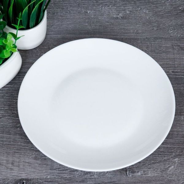 Тарелка мелкая 19см стеклокерамика Дэй белая десертная FLYGP75 (48)