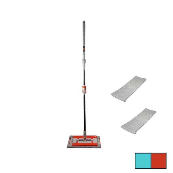 Швабра с пл.насадкой металл/пластик мфб 37*17см телескоп.ручка 140см + 2 насадки JC-13933 (30)