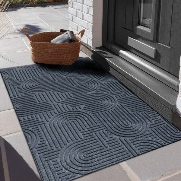 Коврик придверный 67*120см полиэстер/ПВХ влаговпитывающий ЛАБИРИНТ icarpet  с тиснением серый 01 S