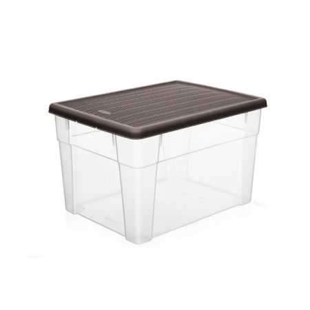 Контейнер для хранения 20л 290*290*240мм пластик ELEGANCE коричневый (6)