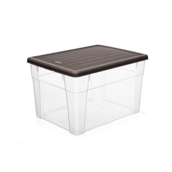 Контейнер для хранения 20л 290*290*240мм пластик ELEGANCE коричневый (6)