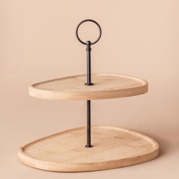 Этажерка сервировочная 2 яруса бамбук Formaje FOR-03 (12)