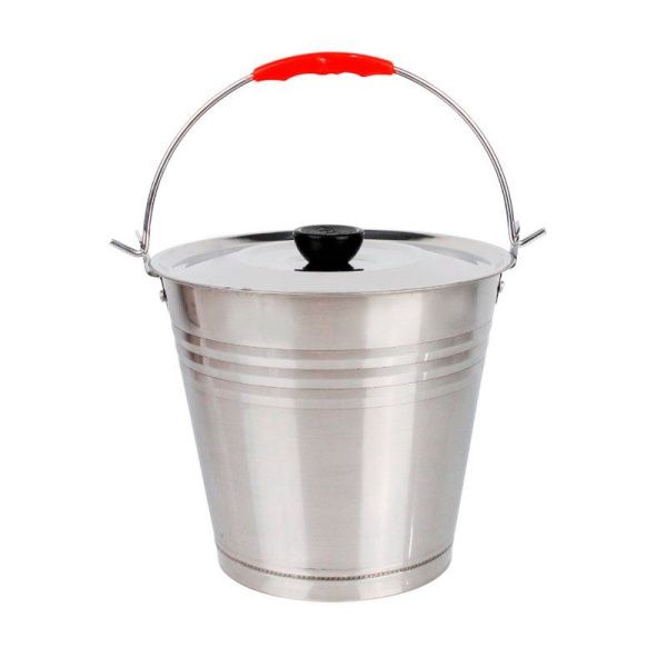 Ведро 5л нерж.сталь с крышкой (60)