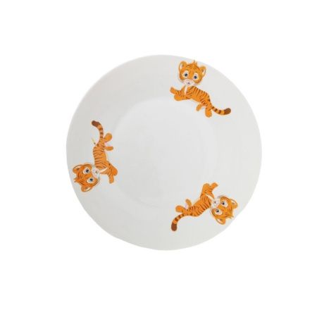 Тарелка детская мелкая 20см фарфор ТИГРЁНОК плоская круглая (12/72)