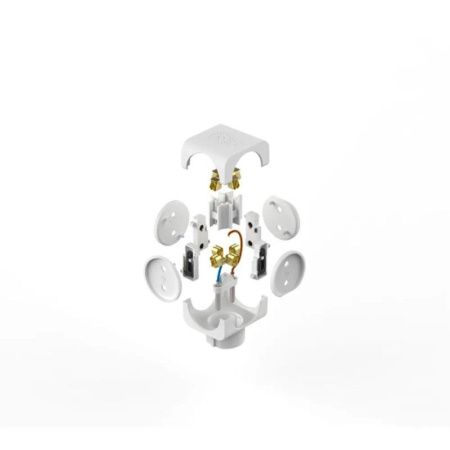 Разветвитель на 4 розетки пластик без заземления 16А белый  SP-4-W ЭРА (10)