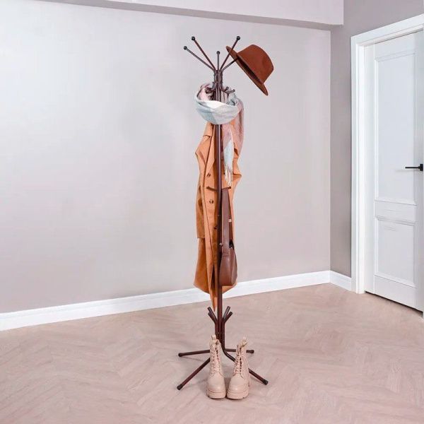 Вешалка напольная 5 крючков 69,5*69,5*182см металл МегаЛуч коричневая (1)