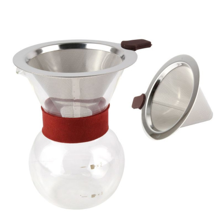 Кофеварка ручная капельная (кемекс) 9*13см стекло f-901a-red/JC-10873 (80)