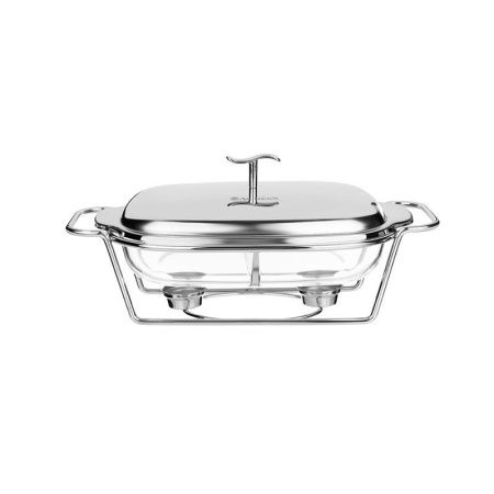 Мармит 2,45л стекло на мет.подставке 2 отсека Silver (6)