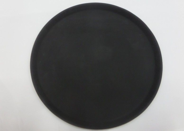 Поднос 41см стекловолокно черный прорезиненный круглый JC-3777 (25)