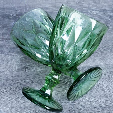 Бокалы для вина набор 6шт 350мл стекло зеленый KF-034-1 (8)