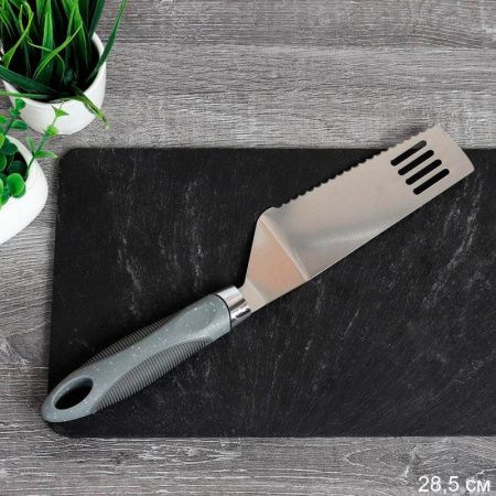 Лопатка-нож для торта, пирога, слоеного салата 28,5см металл Y-29-grey (240)
