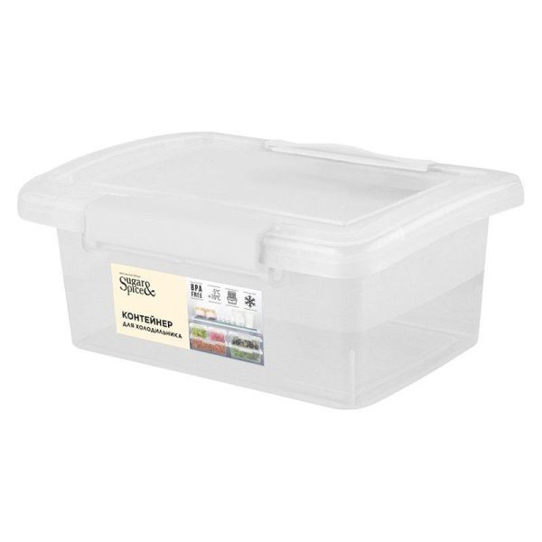 Контейнер пищевой 850мл пластик Sugar&Spice с защелками 16,8*12,5*7,1см прозрачный (20)
