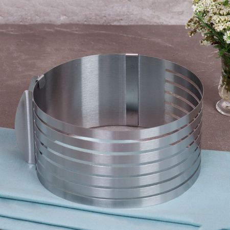 Форма-слайсер раздвижная для нарезки коржей 16-20см нерж.сталь DM-16-20см (24)