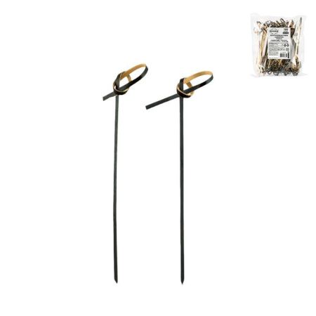 Шпажки для канапе 10cм 100шт бамбук Завиток черные AVIORA (15)